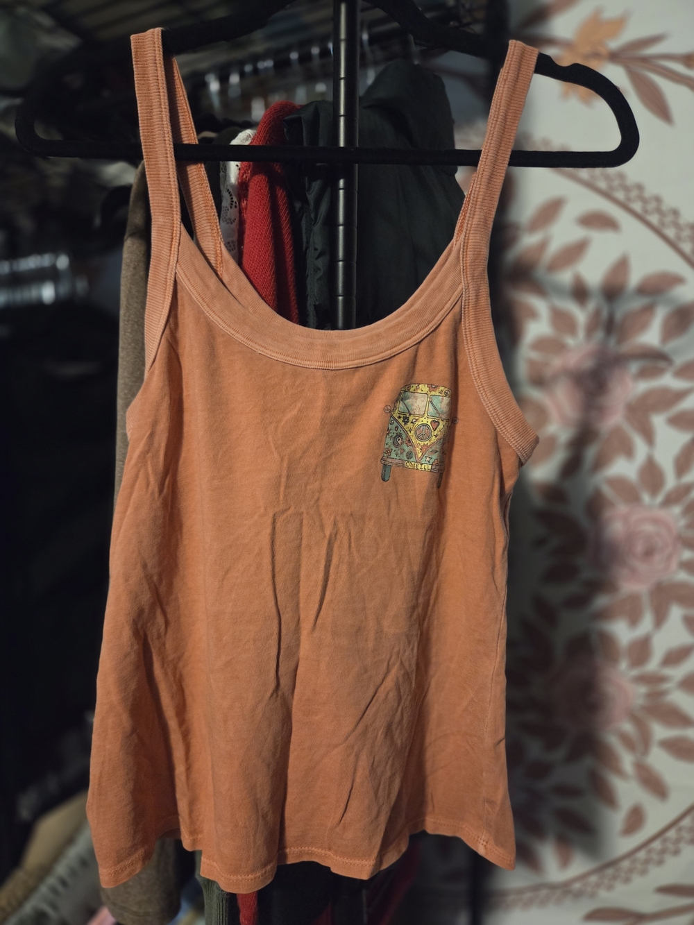Women’s Washed Peach Scoop Neck Graphic Tank